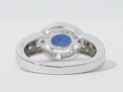 サファイア 1.00ct ダイヤモンド 750 WG リング 12号 ブルー