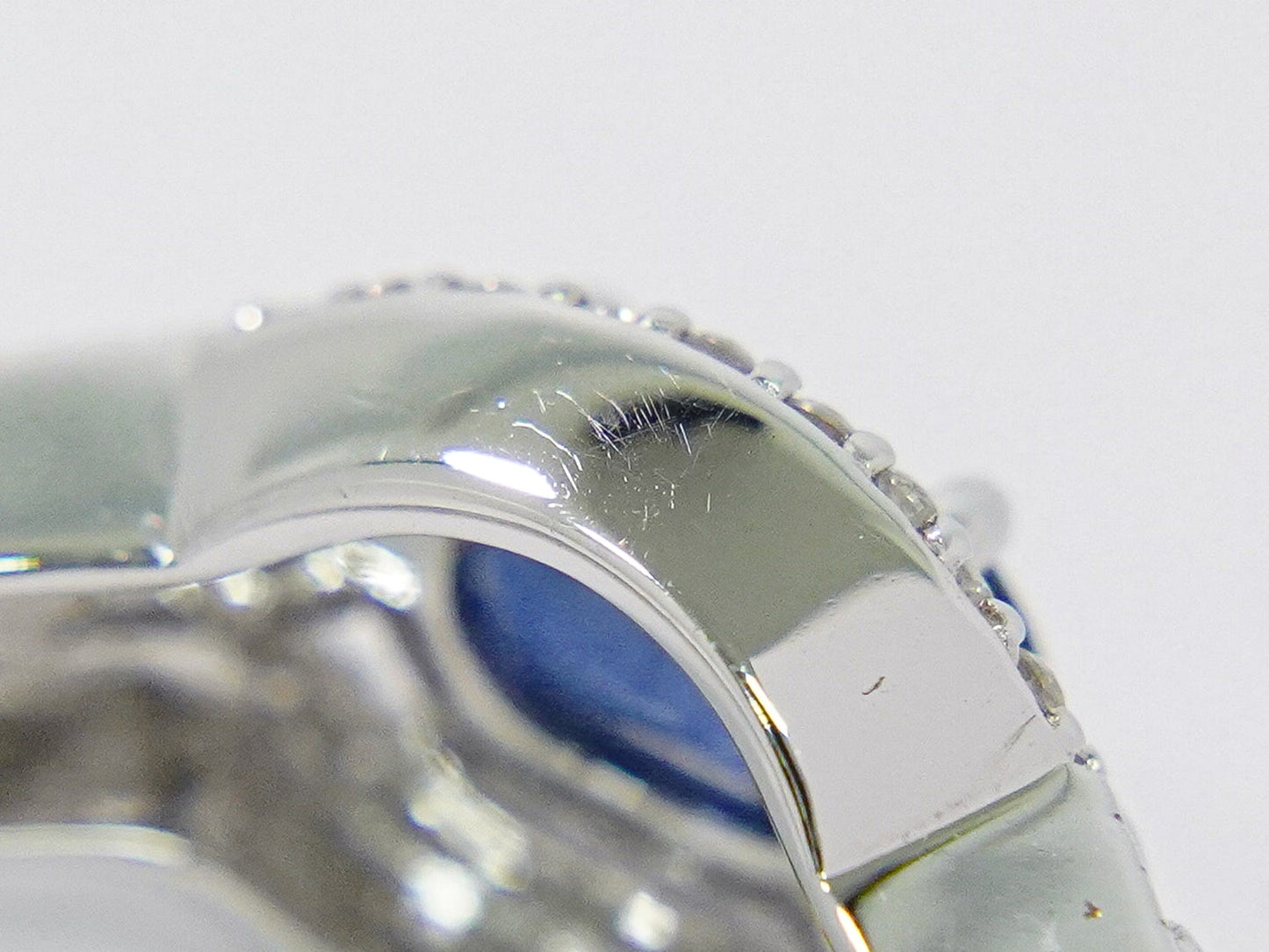 サファイア 1.00ct ダイヤモンド 750 WG リング 12号 ブルー