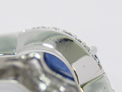 サファイア 1.00ct ダイヤモンド 750 WG リング 12号 ブルー