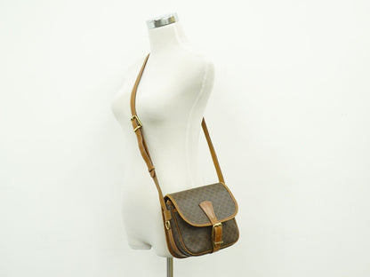 CELINE マカダム ショルダーバッグ ブラウン