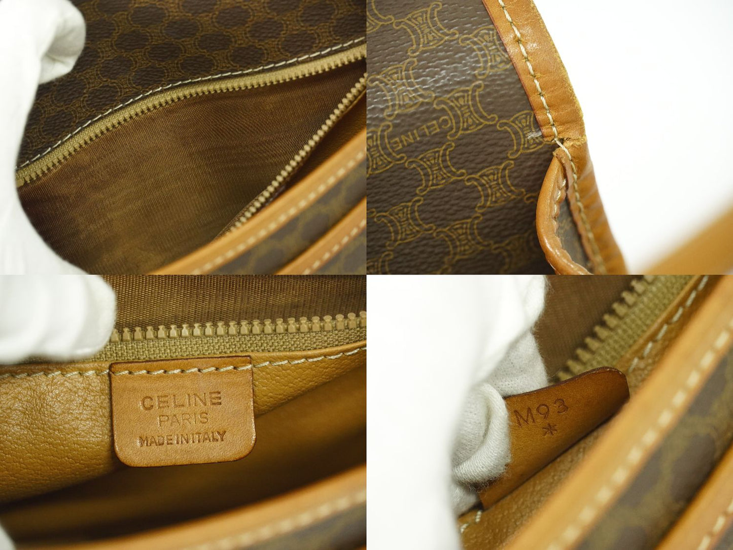 CELINE マカダム ショルダーバッグ ブラウン