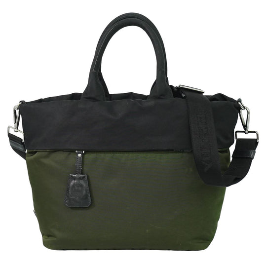 PRADA テスートダブル リバーシブル 2WAY ショルダーバッグ カーキ ブラック BN1959