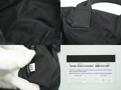 PRADA テスートダブル リバーシブル 2WAY ショルダーバッグ カーキ ブラック BN1959