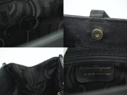 Salvatore Ferragamo ヴァラ トートバッグ ブラック