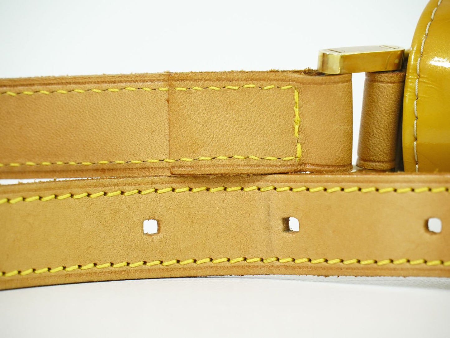 LOUIS VUITTON トンプソンストリート ヴェルニ レザー ショルダーバッグ ベージュ M91008