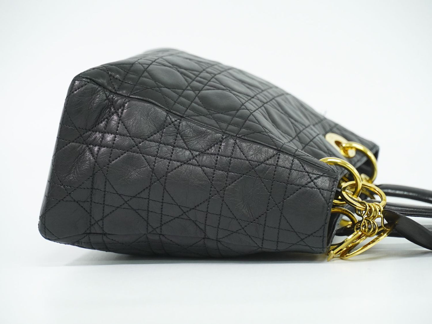 Christian Dior レディディオール カナージュ ハンドバッグ ブラック