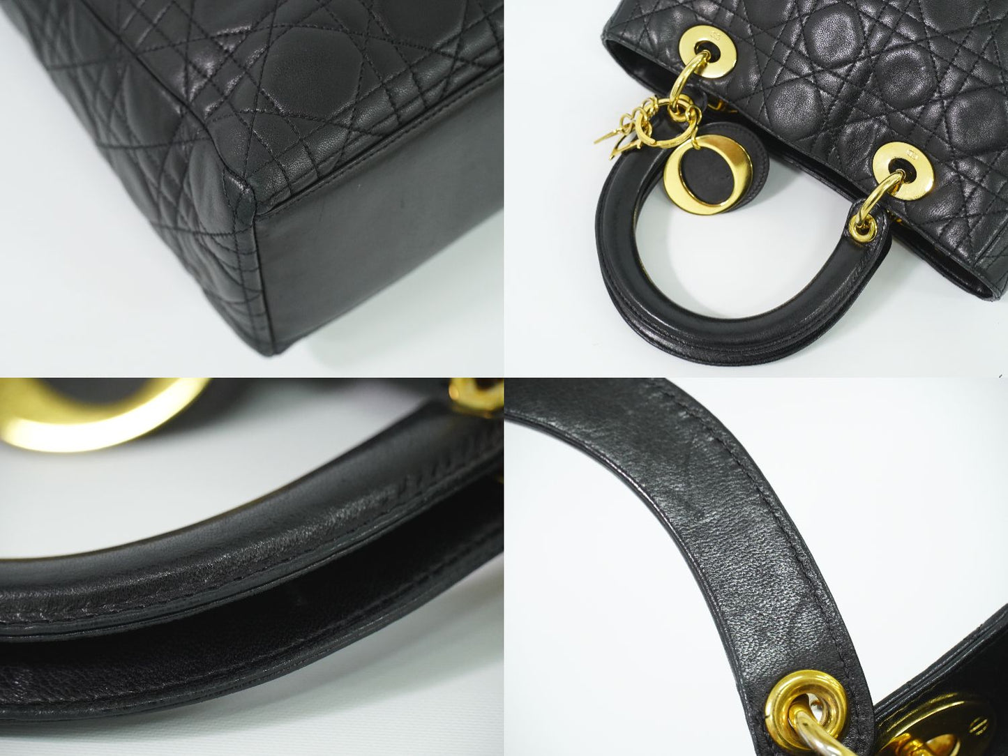 Christian Dior レディディオール カナージュ ハンドバッグ ブラック