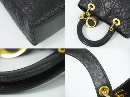 Christian Dior レディディオール カナージュ ハンドバッグ ブラック