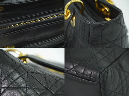 Christian Dior レディディオール カナージュ ハンドバッグ ブラック