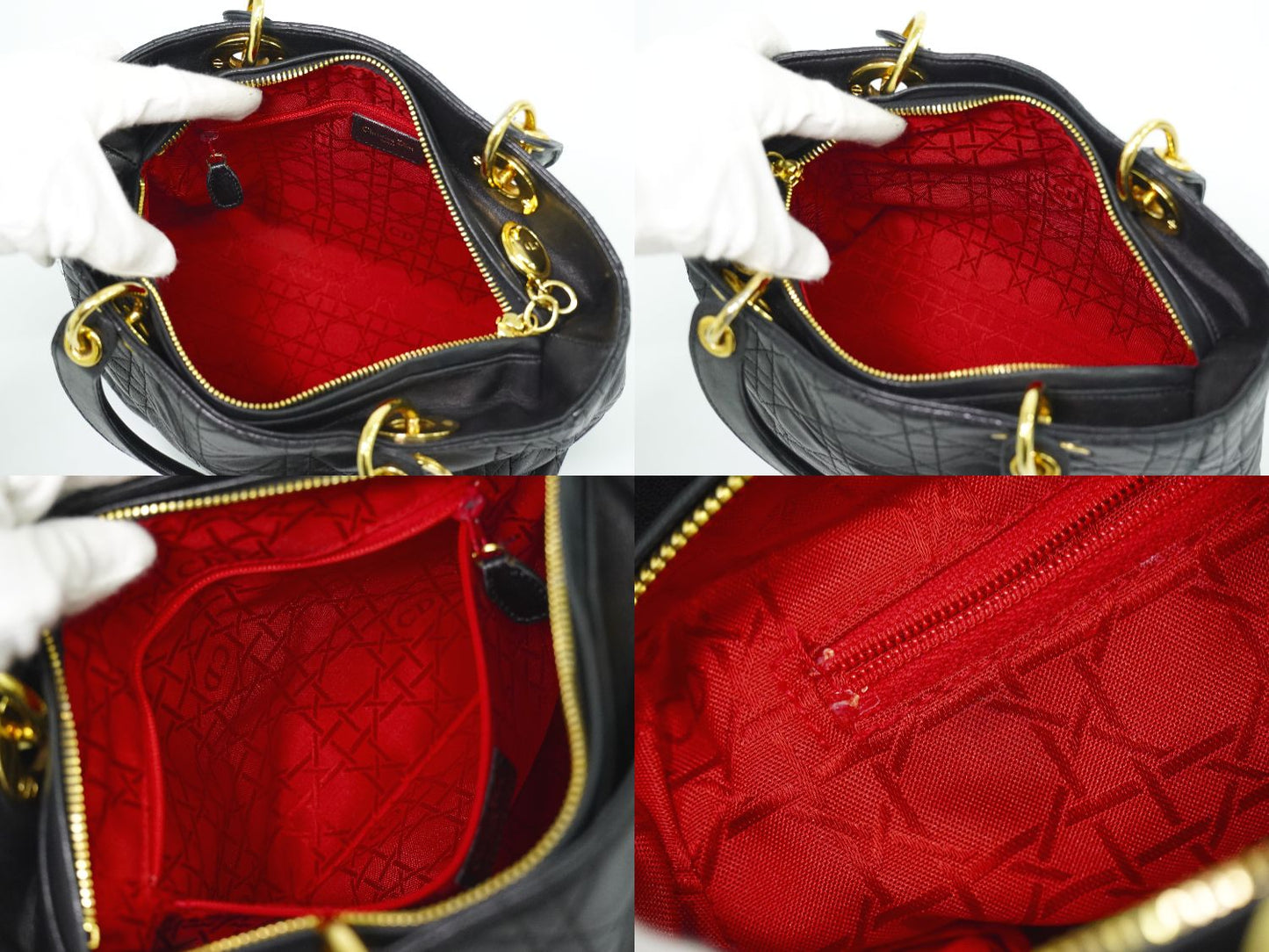 Christian Dior レディディオール カナージュ ハンドバッグ ブラック