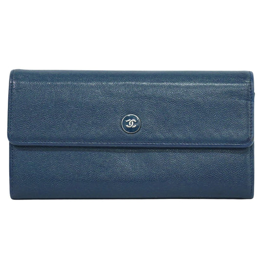 CHANEL ココマーク 長財布 ネイビー