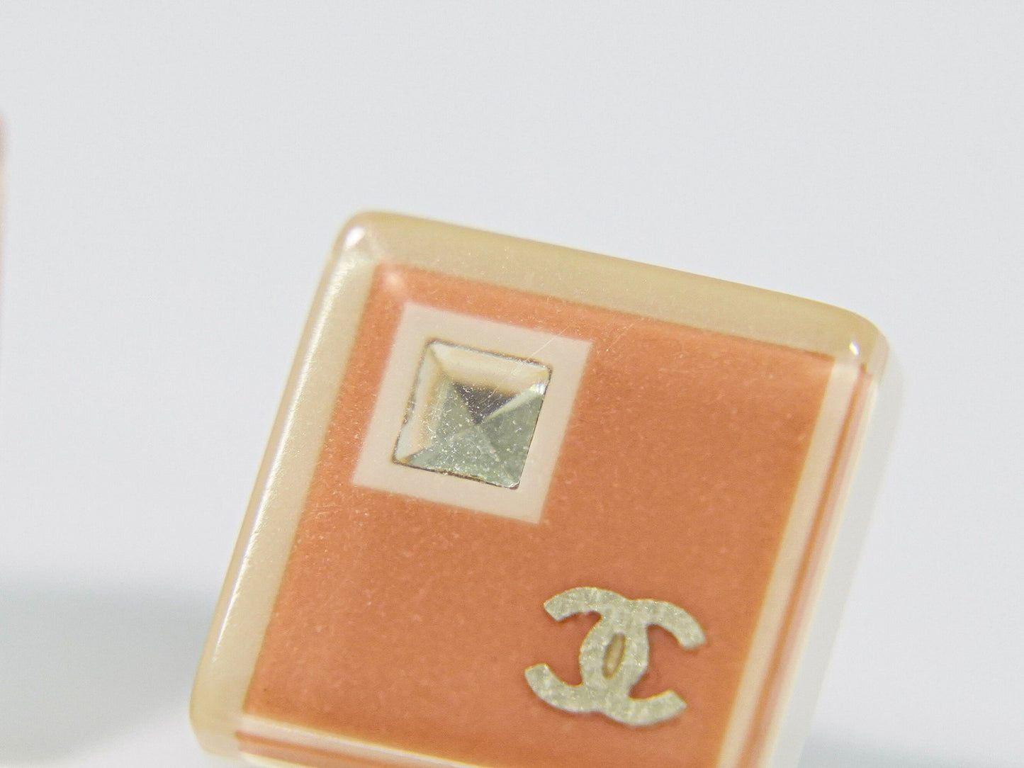 CHANEL ココマーク ラインストーン ピアス プラスチック GP ピンク