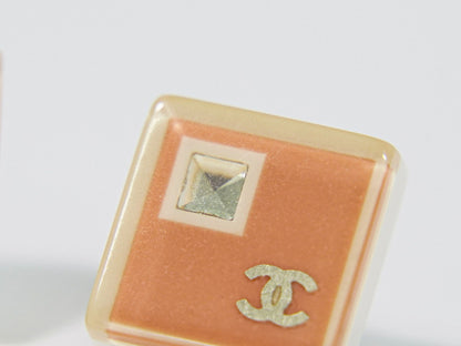 CHANEL ココマーク ラインストーン ピアス プラスチック GP ピンク