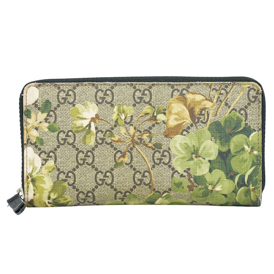 GUCCI GGブルームス 長財布 ブラウン グリーン 408665