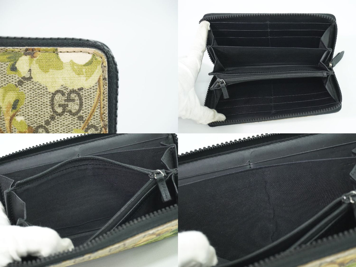GUCCI GGブルームス 長財布 ブラウン グリーン 408665