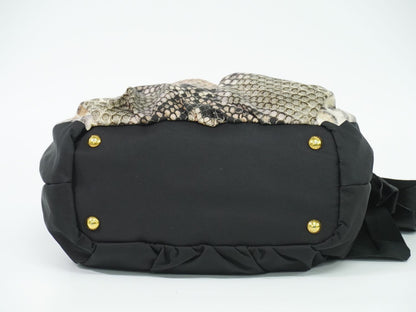 PRADA パイソン柄 2WAY ショルダーバッグ ブラック マルチカラー