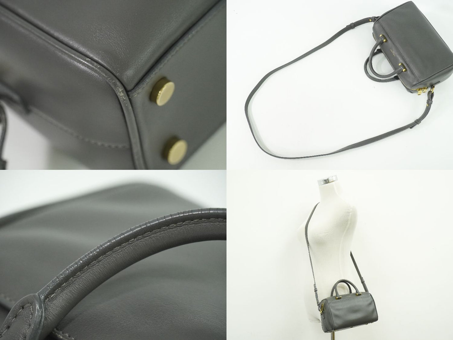 SAINT LAURENT ベイビーダッフル 2WAY ショルダーバッグ グレー 533481