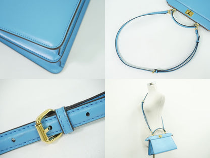 FENDI ピーカブー アイシーユー イーストウエスト 2WAY ショルダーバッグ ブルー 8BN323