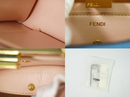 FENDI ピーカブー アイシーユー イーストウエスト 2WAY ショルダーバッグ ブルー 8BN323
