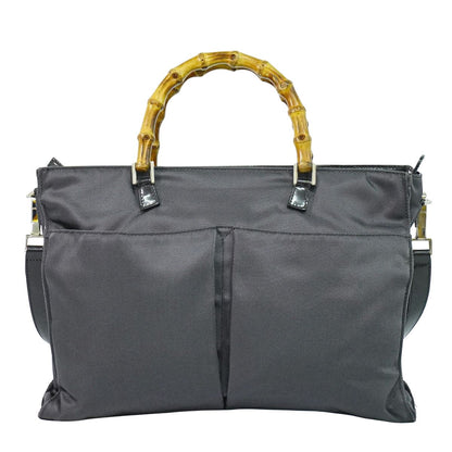 GUCCI バンブー 2WAY ショルダーバッグ グレー