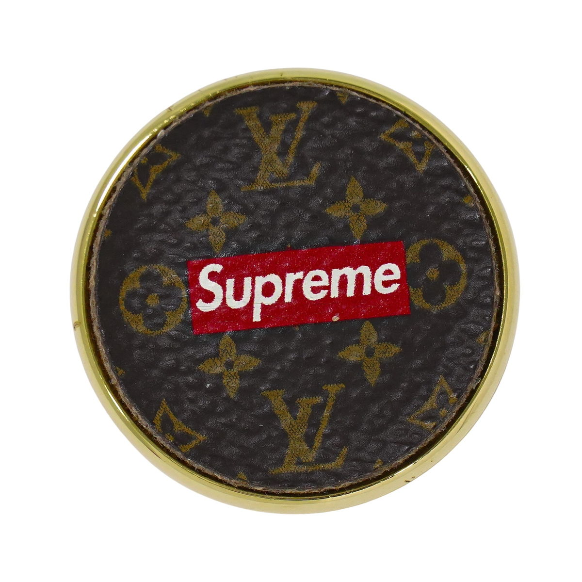 LOUIS VUITTON LV × シュプリーム Supreme ピンバッチ モノグラム MP2076