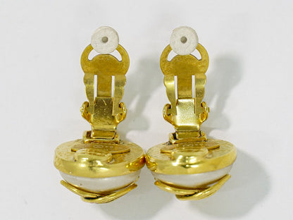 CHANEL ココマーク フェイクパール イヤリング ゴールド ホワイト