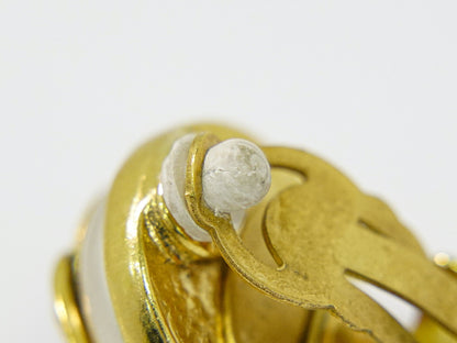 CHANEL ココマーク フェイクパール イヤリング ゴールド ホワイト