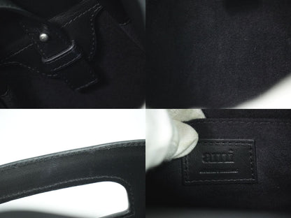 AMI PARIS アコーディオン 2WAY ショルダーバッグ ブラック