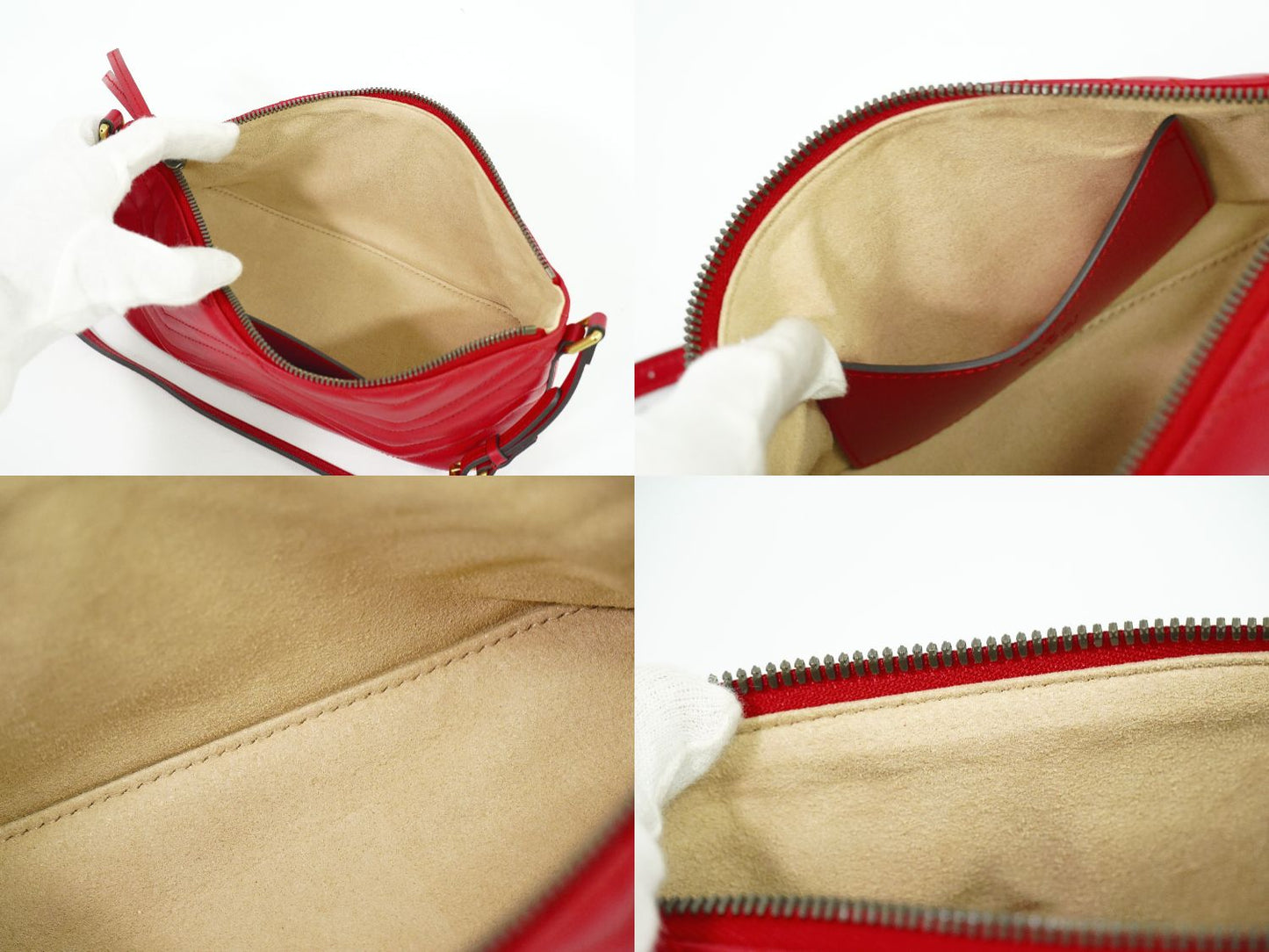 GUCCI GGマーモント ショルダーバッグ レッド 739166