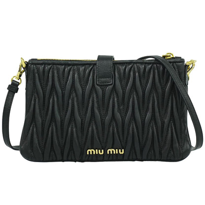 MIU MIU マテラッセ 2WAY ショルダーバッグ ブラック