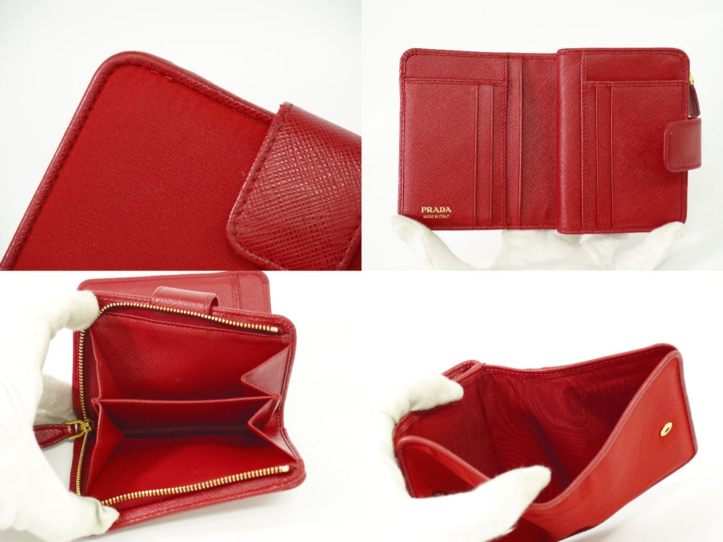 PRADA 折財布 レッド