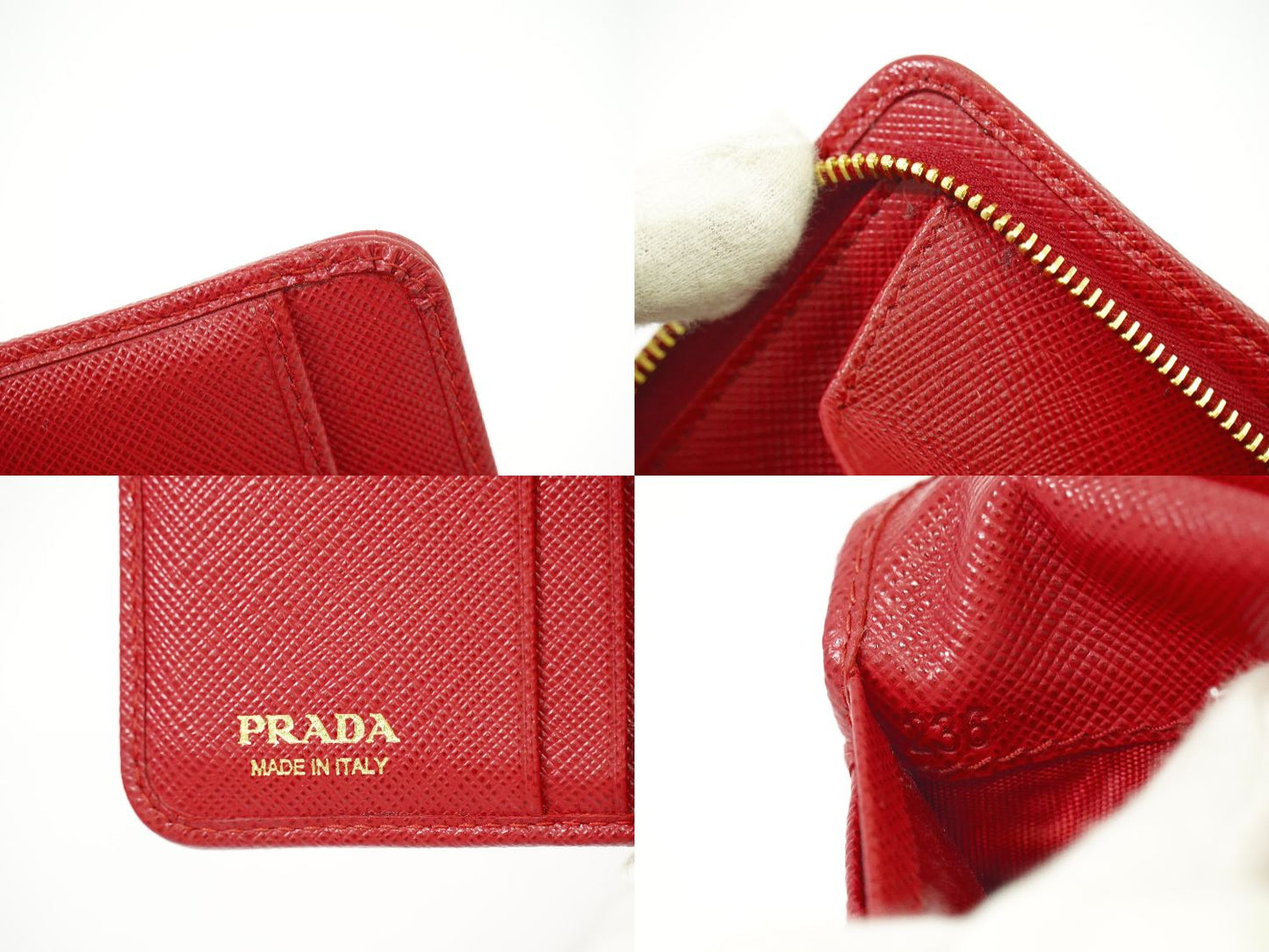PRADA 折財布 レッド