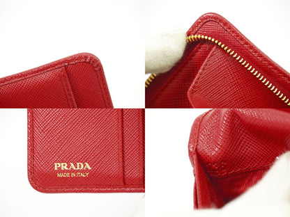 PRADA 折財布 レッド