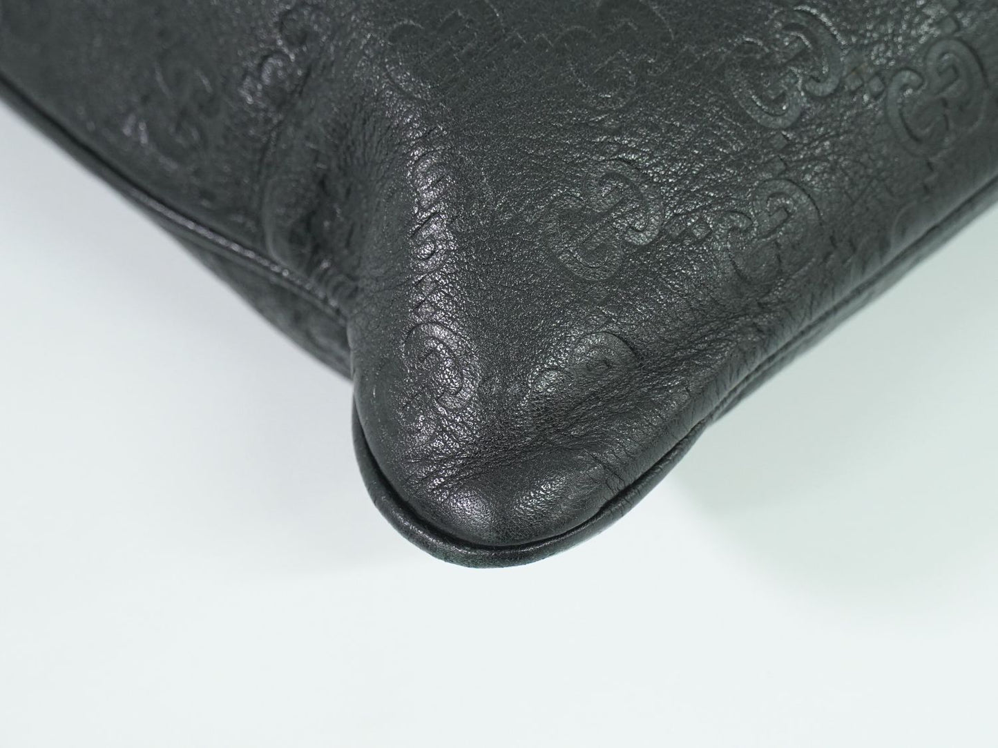 GUCCI グッチシマ レザー ショルダーバッグ ブラック 201446