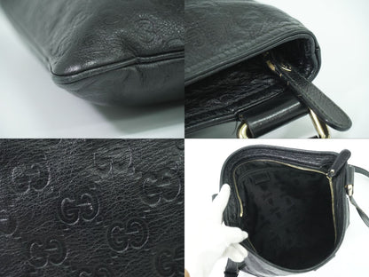 GUCCI グッチシマ レザー ショルダーバッグ ブラック 201446