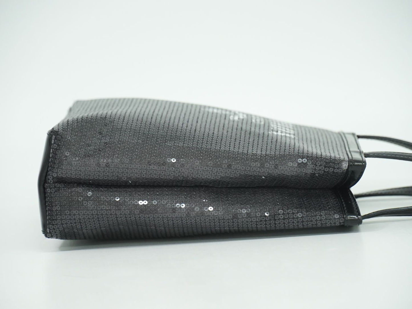 PRADA スパンコール メッシュ ハンドバッグ ブラック