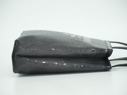 PRADA スパンコール メッシュ ハンドバッグ ブラック