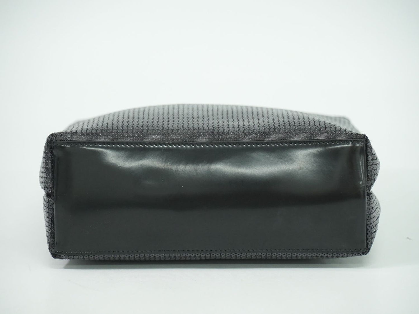 PRADA スパンコール メッシュ ハンドバッグ ブラック