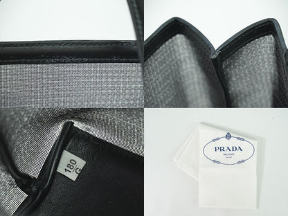 PRADA スパンコール メッシュ ハンドバッグ ブラック