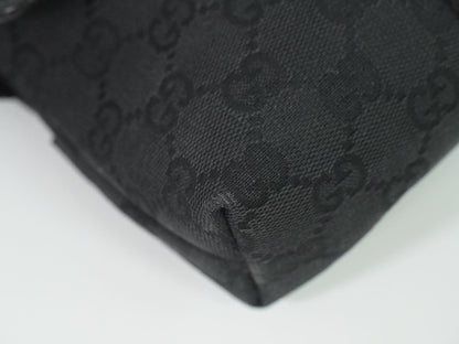 GUCCI GGキャンバス ウエストポーチ ブラック 131236