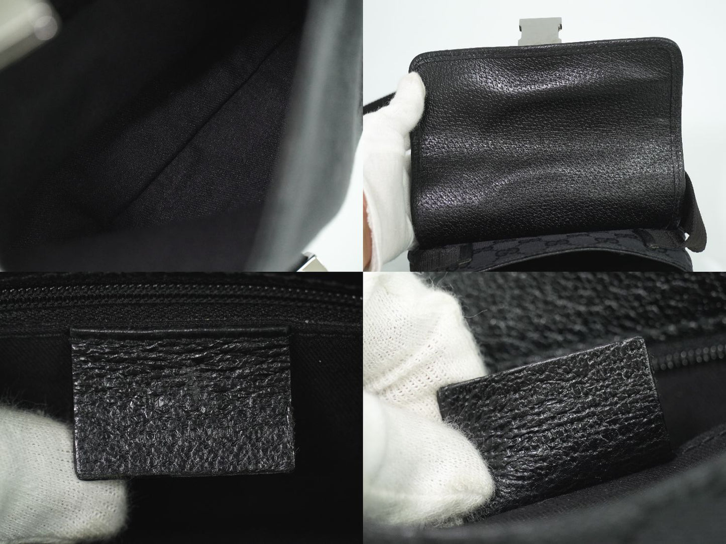 GUCCI GGキャンバス ウエストポーチ ブラック 131236