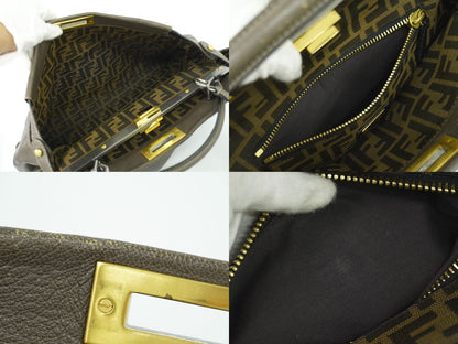 FENDI ピーカブー 2WAY ショルダーバッグ グレー系 8BN210