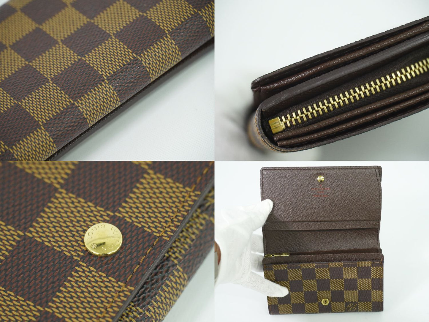 LOUIS VUITTON ポルト モネ ビエ トレゾール ダミエ エベヌ 折財布 N61730