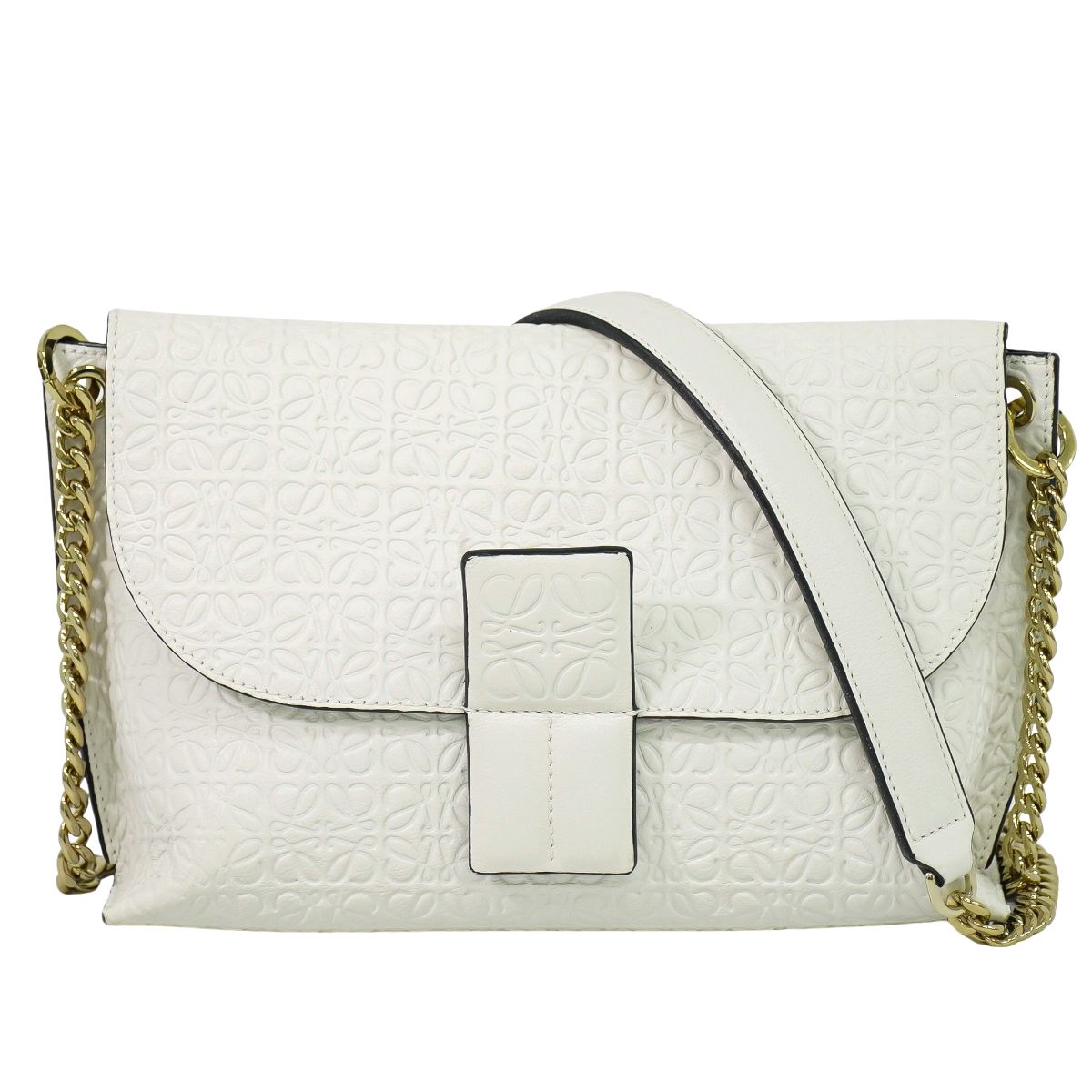 LOEWE アベニュー リピートアナグラム ショルダーバッグ ホワイト