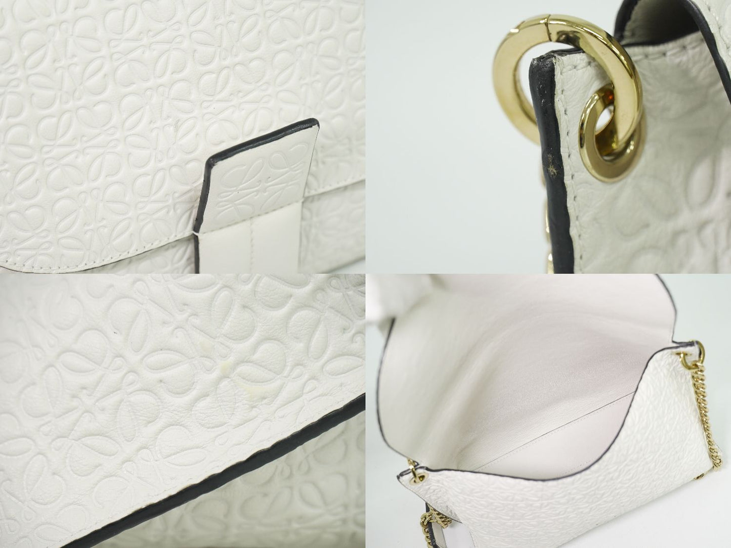 LOEWE アベニュー リピートアナグラム ショルダーバッグ ホワイト