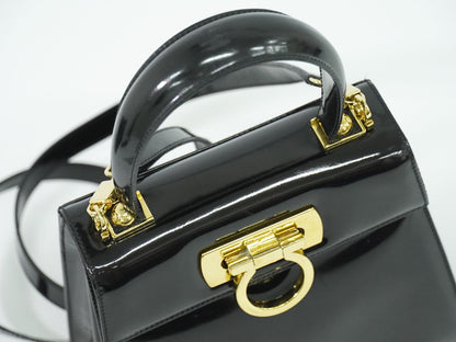 Salvatore Ferragamo ガンチーニ 2WAY ショルダーバッグ ブラック