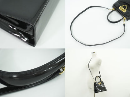 Salvatore Ferragamo ガンチーニ 2WAY ショルダーバッグ ブラック