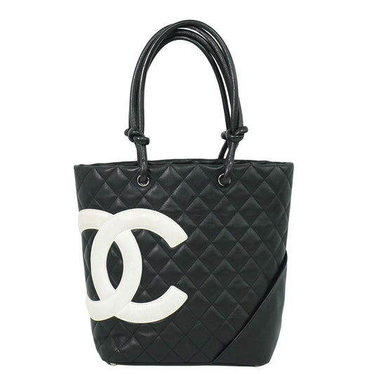CHANEL ココマーク カンボンライン トートバッグ ブラック ホワイト