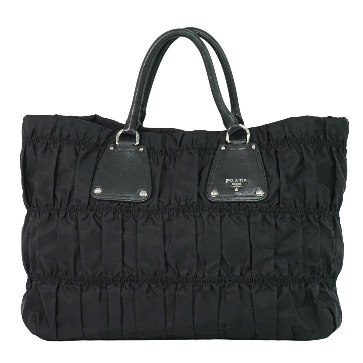 PRADA ギャザー トートバッグ ブラック