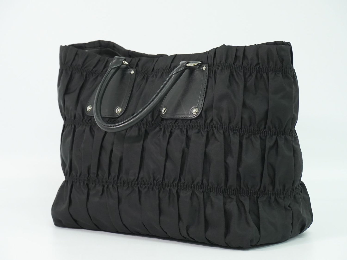 PRADA ギャザー トートバッグ ブラック